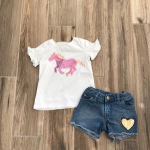 Carter’s Jean Shorts and Sequin Top Set size 4